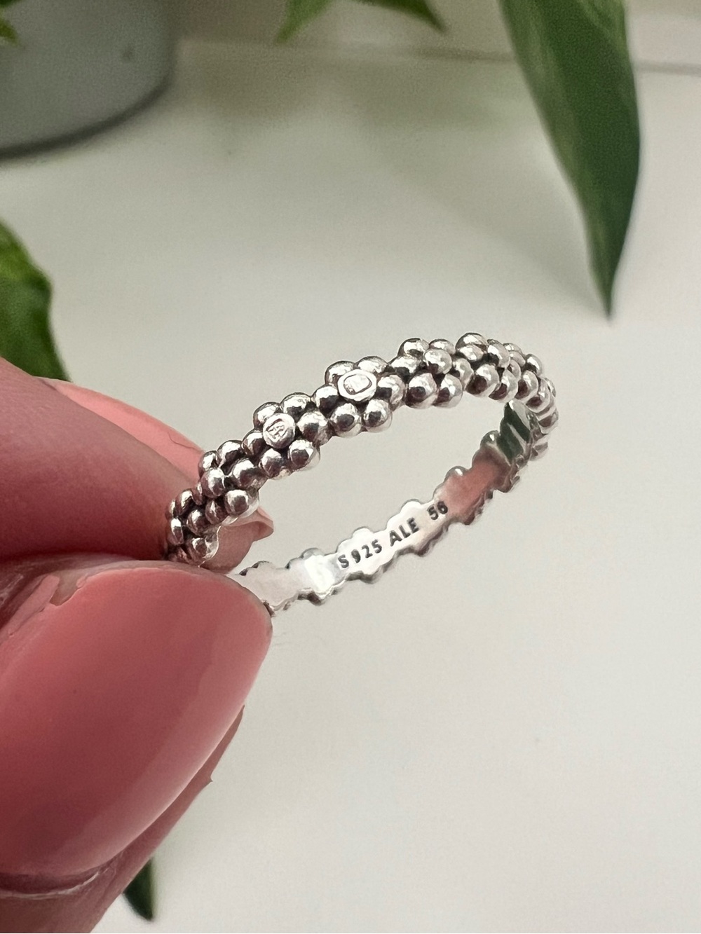 Rare Pandora Ring of Daisies Band, Size 56, 925 Sterling Silver 🌼
